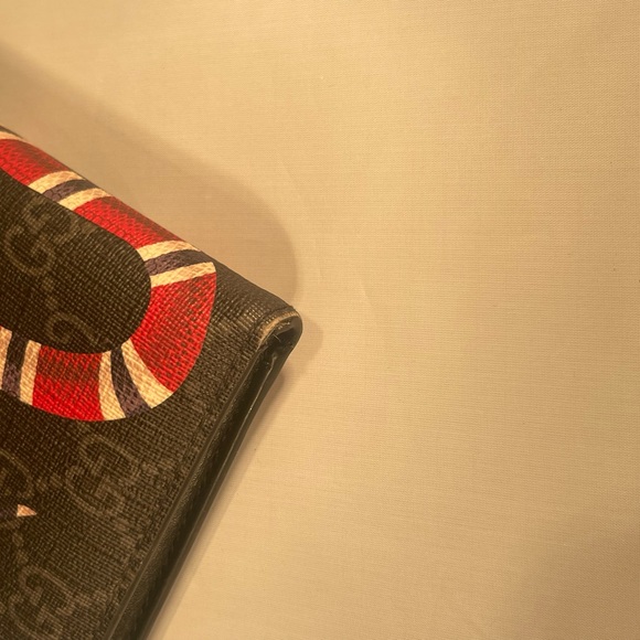 Gucci Kingsnake Print GG Supreme Wallet, Black, GG Canvas with controllato card - Picture 8 of 10